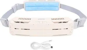 Wearable Waist Fan Strong Wind Portable USB Rechargeable Cooling Belt Fan for Outdoor Sports Work Travel Lightweight ABS 5000mAh Battery (White) Wearable Waist Fan Strong Wind Portable USB Rechargeable Cooling Belt Fan for Outdoor Sports Work Travel Lightweight ABS 5000mAh Battery (White)
