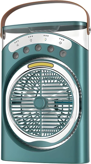 Cooling Fan with Adjustable Sprayer; USB-Operated; 3-Speed Control for Dorm and Office; Portable with 7-Color Lighting Cooling Fan with Adjustable Sprayer; USB-Operated; 3-Speed Control for Dorm and Office; Portable with 7-Color Lighting