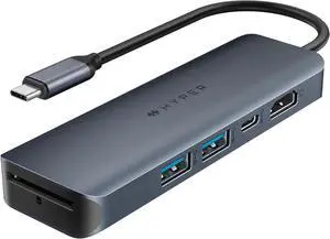 HyperDrive Next 6 Port USB C Hub for Mac, PC, Chromebook with 4K60Hz HDMI, 2 USB-A, USB C Hub 10Gbps, USB-C 10Gbps 100W Power Delivery, 312 MB/s SD Card Reader Ports HyperDrive Next 6 Port USB C Hub for Mac, PC, Chromebook with 4K60Hz HDMI, 2 USB-A, USB C Hub 10Gbps, USB-C 10Gbps 100W Power Delivery, 312 MB/s SD Card Reader Ports