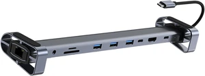 10 in 1 Type C USB3.0 Data Transfer 100Mbps Networking USB C Docking Station Card Reader 100W Charging Laptop Stand Base Foldable Metal Laptop Stand Dock 10 in 1 Type C USB3.0 Data Transfer 100Mbps Networking USB C Docking Station Card Reader 100W Charging Laptop Stand Base Foldable Metal Laptop Stand Dock