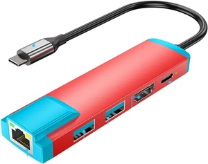 Charging USB 3 Mini C Dock 4K@60Hz Converter Gigabit Ethernet Port Console Game Spare Parts with Gigabit Ethernet 2 Console Dock Charging USB 3 Mini C Dock 4K@60Hz Converter Gigabit Ethernet Port Console Game Spare Parts with Gigabit Ethernet 2 Console Dock