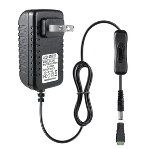 12V Power Supply, 12 Volt 2A 24W DC Power Supply with On Off Switch, Black Switching LED Power Adapter, AC 110V to 12V Wall Wart Transformer Plug for LED Strip Lights with 5.5/2.1 DC Female Connector 12V Power Supply, 12 Volt 2A 24W DC Power Supply with On Off Switch, Black Switching LED Power Adapter, AC 110V to 12V Wall Wart Transformer Plug for LED Strip Lights with 5.5/2.1 DC Female Connector