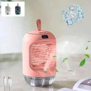 Rotating Humidifier Cooling Fan - 2-in-1 Portable Mini AC! Compact Rotating Humidifier Cooling Fan - 2-in-1 Portable Mini AC! Compact