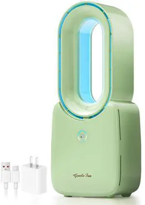Desk Fan, 11.8 Inch Portable Bladeless Fan Small Personal Cooling Fan with 5 Colors Touch Control LED Light, Quiet USB Table Fan for Home, Office, Bedroom Summer Gift Desk Fan, 11.8 Inch Portable Bladeless Fan Small Personal Cooling Fan with 5 Colors Touch Control LED Light, Quiet USB Table Fan for Home, Office, Bedroom Summer Gift