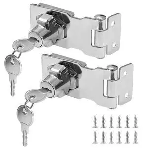 2Pcs Keyed Hasp Locks 2.5 Inch Twist Knob Keyed Locking Hasp, Metal Safety Hasp Latches Keyed Different for Small Doors, Cabinets (Sliver) 2Pcs Keyed Hasp Locks 2.5 Inch Twist Knob Keyed Locking Hasp, Metal Safety Hasp Latches Keyed Different for Small Doors, Cabinets (Sliver)