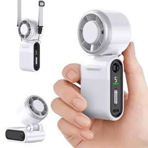 Mini Portable Handheld Turbo Fan Small but Mighty, Whisper-Quiet, Long-Lasting, 5-Speed High-Velocity Rechargeable battery Fan, Personal Fan for Outdoor, Travel, Gifts for Women & Men(White) Mini Portable Handheld Turbo Fan Small but Mighty, Whisper-Quiet, Long-Lasting, 5-Speed High-Velocity Rechargeable battery Fan, Personal Fan for Outdoor, Travel, Gifts for Women & Men(White)