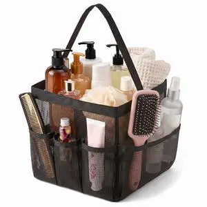 Mesh Shower Caddy, Beach Tote Bag Portable for College Dorm Room Essentials Large Capacity Shower Caddy Dorm Bag with 9-Pockets Quick-Dry Toiletry Organizer for Gym Beach Camping Travel Bathroom Black Mesh Shower Caddy, Beach Tote Bag Portable for College Dorm Room Essentials Large Capacity Shower Caddy Dorm Bag with 9-Pockets Quick-Dry Toiletry Organizer for Gym Beach Camping Travel Bathroom Black
