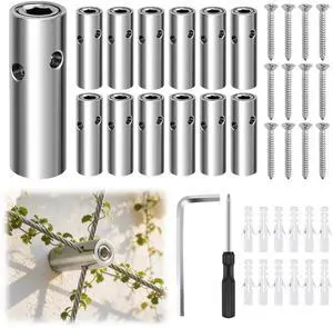 12PCS Wire Garden Trellis Kit, T316 Stainless Steel Cylindrical Standoffs for 5/64"-1/8" Wire Rope & Rods, Wall Wire Trellis System for Climbing Plants DIY Outdoor Garden Vine Flower Wall 12PCS Wire Garden Trellis Kit, T316 Stainless Steel Cylindrical Standoffs for 5/64"-1/8" Wire Rope & Rods, Wall Wire Trellis System for Climbing Plants DIY Outdoor Garden Vine Flower Wall