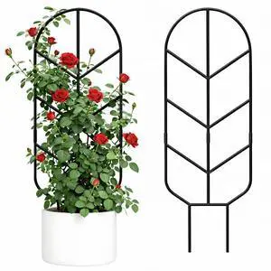 1 Pack 30'' Large Metal Plant Trellis for Climbing Plants, Tall Plant Support for Indoor & Outdoor Use, Modern Decorative Trellis for Potted Plants 1 Pack 30'' Large Metal Plant Trellis for Climbing Plants, Tall Plant Support for Indoor & Outdoor Use, Modern Decorative Trellis for Potted Plants