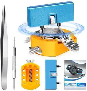 Watch Battery Replacement Tool Kit, Watch Wrench Back Remover for Rotate Open Watch Cover, Watch Case Opener Set with Watch Back Remover Holder, Only for Grooved Watches Watch Battery Replacement Tool Kit, Watch Wrench Back Remover for Rotate Open Watch Cover, Watch Case Opener Set with Watch Back Remover Holder, Only for Grooved Watches