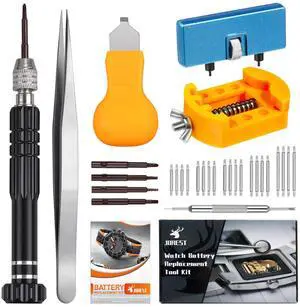 Watch Battery Replacement Kit, Watch Repair Screwdriver, Watch Band Replacement tool, Watch Wrench Back Remover, Watch Case Opener, Watch Back Remover Holder, Spring bar, Tweezers Watch Battery Replacement Kit, Watch Repair Screwdriver, Watch Band Replacement tool, Watch Wrench Back Remover, Watch Case Opener, Watch Back Remover Holder, Spring bar, Tweezers