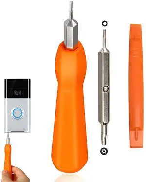 Video Screwdriver Bit Set for Battery and Wifi Access - Fits All Video Doorbell Models (Orange) Video Screwdriver Bit Set for Battery and Wifi Access - Fits All Video Doorbell Models (Orange)