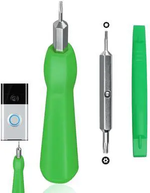 Video Screwdriver Bit Set for Battery and Wifi Access - Fits All Video Doorbell Models (Green) Video Screwdriver Bit Set for Battery and Wifi Access - Fits All Video Doorbell Models (Green)