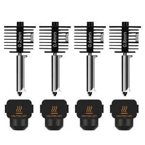 4-Pack Bamboo A1 mini/A1/A2L Hotend Kit, 0.2/0.4/0.6/0.8mm Hardened Steel Nozzle for Bambu Lab A1 Series/A2L, 3D Printer Print Head Replacement Nozzle for Bambu A1 Parts Precision&High-Speed Printing 4-Pack Bamboo A1 mini/A1/A2L Hotend Kit, 0.2/0.4/0.6/0.8mm Hardened Steel Nozzle for Bambu Lab A1 Series/A2L, 3D Printer Print Head Replacement Nozzle for Bambu A1 Parts Precision&High-Speed Printing