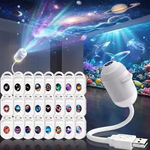 Projector Night Light, 2-in-1 Holographic Star 5d Projector Plug and Play hd Star Smart Dynamic Ceiling Projectors Lamp 360° Space Starry Sky USB Projection Projector Night Light, 2-in-1 Holographic Star 5d Projector Plug and Play hd Star Smart Dynamic Ceiling Projectors Lamp 360° Space Starry Sky USB Projection