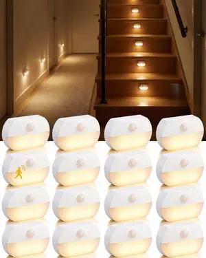 4 Pack Rechargeable Motion Sensor Night Lights, Indoor Stair Light | Wireless Peel and Stick On Hallway Light, Portable LED Lights for Staircase Closet Cabinet Bathroom 4 Pack Rechargeable Motion Sensor Night Lights, Indoor Stair Light | Wireless Peel and Stick On Hallway Light, Portable LED Lights for Staircase Closet Cabinet Bathroom