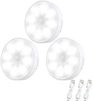 3 PCS Upgraded Motion Sensor Light, 8 LEDs, Hallway Light(6000K Cold White) | Rechargeable, 120 Detection, 3 Modes, Auto Motion Sensor - Closet, Bedroom, Stair, Hallway Light 3 PCS Upgraded Motion Sensor Light, 8 LEDs, Hallway Light(6000K Cold White) | Rechargeable, 120 Detection, 3 Modes, Auto Motion Sensor - Closet, Bedroom, Stair, Hallway Light