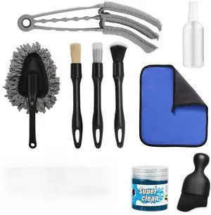 10-Piece Car Interior Cleaning Kit Boar Hair Vent Detailing Set | 3 Soft Boar Brushes,Non-Toxic Gel,Spray Bottle;Scratch-Free,Auto&Home Dual Use,Perfect Detailing Gift Kit 10-Piece Car Interior Cleaning Kit Boar Hair Vent Detailing Set | 3 Soft Boar Brushes,Non-Toxic Gel,Spray Bottle;Scratch-Free,Auto&Home Dual Use,Perfect Detailing Gift Kit