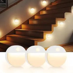 3 Pack Motion Sensor Stair Night Lights Indoor | Automatic, Wireless, LED Battery Operated Stick on Lamp for Step Toilet Hallway Bedroom Under Cabinet Closet Wall Kitchen 3 Pack Motion Sensor Stair Night Lights Indoor | Automatic, Wireless, LED Battery Operated Stick on Lamp for Step Toilet Hallway Bedroom Under Cabinet Closet Wall Kitchen
