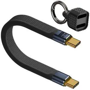 Mini Keychain USB C Cable PD 3.1 240W Fast Charging | 40Gbps Data Transfer Portable Type C Cord for Carabiner for Phone, Mobile Power,Laptop(13cm) (Black) Mini Keychain USB C Cable PD 3.1 240W Fast Charging | 40Gbps Data Transfer Portable Type C Cord for Carabiner for Phone, Mobile Power,Laptop(13cm) (Black)