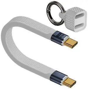 Mini Keychain USB C Cable,PD 3.1 240W Fast Charging | 40Gbps Data Transfer Portable Type C Cord for Carabiner for Phone, Mobile Power,Laptop(13cm) (White) Mini Keychain USB C Cable,PD 3.1 240W Fast Charging | 40Gbps Data Transfer Portable Type C Cord for Carabiner for Phone, Mobile Power,Laptop(13cm) (White)