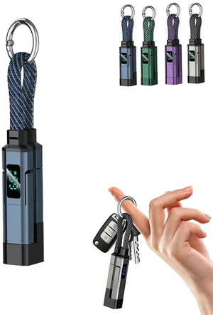 4 in 1 Smart Display Keychain Cable, 65W PD Fast Charging Multi Short USB C Cord with Digital Power LED Screen, Heavy Duty Braided Travel Charger for Cell Phones Laptops Tablets (Blue) 4 in 1 Smart Display Keychain Cable, 65W PD Fast Charging Multi Short USB C Cord with Digital Power LED Screen, Heavy Duty Braided Travel Charger for Cell Phones Laptops Tablets (Blue)
