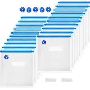 10Pcs Sous Vide Bags Reusable, BPA Free Vacuum Sealer Bag, Vacuum Food Storage Bag for Sous Vide Cooking/Microwave Heating - 10Pcs Vacuum Zipper Bags & 2 Seal Clips & 5 Air Valves (11 * 10in) 2.9L 10Pcs Sous Vide Bags Reusable, BPA Free Vacuum Sealer Bag, Vacuum Food Storage Bag for Sous Vide Cooking/Microwave Heating - 10Pcs Vacuum Zipper Bags & 2 Seal Clips & 5 Air Valves (11 * 10in) 2.9L