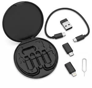 6-in-1 USB C Adapter Kit with 60W Fast Charging Cable, USB-C to USB, Lightning & Micro USB Adapter, OTG Data Transfer, SIM Card Travel Storage Kit and Phone Stand 6-in-1 USB C Adapter Kit with 60W Fast Charging Cable, USB-C to USB, Lightning & Micro USB Adapter, OTG Data Transfer, SIM Card Travel Storage Kit and Phone Stand