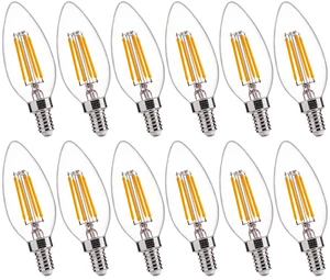 B11 E12 LED Candelabra Bulbs 60W Equivalent, Dimmable LED Candle Light Bulbs, 2700K Soft White (Warm Light), Pack of 4 B11 E12 LED Candelabra Bulbs 60W Equivalent, Dimmable LED Candle Light Bulbs, 2700K Soft White (Warm Light), Pack of 4