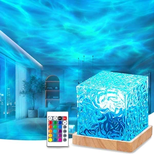 Ocean Wave Projector Light with Solid Wood Base,4.5" Mood Lighting Ambient Lighting with 16 Colors & Dynamic Ripple Effect, LED Night Lights Northern Projector for Bedroom Bathroom Room Decor Ocean Wave Projector Light with Solid Wood Base,4.5" Mood Lighting Ambient Lighting with 16 Colors & Dynamic Ripple Effect, LED Night Lights Northern Projector for Bedroom Bathroom Room Decor