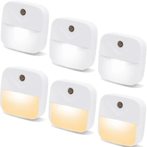 Ankei 6Pack Night Light Plug in, LED Nightlights Smart Dusk to Dawn Sensor, Plug into Wall Nightlights Suitable for Bedroom, Bathroom, Hallway, Kitchen, Stairs, Kids Room,3pcs Warm White & 3pcs White Ankei 6Pack Night Light Plug in, LED Nightlights Smart Dusk to Dawn Sensor, Plug into Wall Nightlights Suitable for Bedroom, Bathroom, Hallway, Kitchen, Stairs, Kids Room,3pcs Warm White & 3pcs White