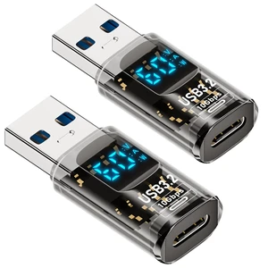 2Pack C to USB A3.2 Adapter,C Female to USB A Revolution Adapter 10Gbps | with Digital Display 60W Power Output,for iPhone16 15 14Pro Max,Plus,MacBook,Galaxy S23 S24 2Pack C to USB A3.2 Adapter,C Female to USB A Revolution Adapter 10Gbps | with Digital Display 60W Power Output,for iPhone16 15 14Pro Max,Plus,MacBook,Galaxy S23 S24