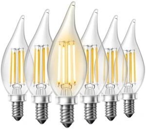 Subkane Chandelier Light Bulbs, Candelabra Light Bulbs 40 Watt Equivalent E12 LED Bulb Dimmable, 2700K Soft Warm White, 4.5W 400LM, Flame Tip Vintage Candle Light Bulb, 6 Pack Subkane Chandelier Light Bulbs, Candelabra Light Bulbs 40 Watt Equivalent E12 LED Bulb Dimmable, 2700K Soft Warm White, 4.5W 400LM, Flame Tip Vintage Candle Light Bulb, 6 Pack