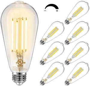 Subkane 8 Pack Vintage LED Edison Bulbs, E26 Led Bulb 60W Equivalent, Dimmable Led Light Bulbs, High Brightness 800 LM Warm White 2700K, ST58 Antique LED Filament Bulbs, Clear Glass Style for Home Subkane 8 Pack Vintage LED Edison Bulbs, E26 Led Bulb 60W Equivalent, Dimmable Led Light Bulbs, High Brightness 800 LM Warm White 2700K, ST58 Antique LED Filament Bulbs, Clear Glass Style for Home