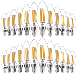 Subkane 24 Pack LED Candelabra Bulbs 60W Equivalent, B11 Dimmable LED Chandelier Light Bulbs, E12 Base, 2700K Soft White Subkane 24 Pack LED Candelabra Bulbs 60W Equivalent, B11 Dimmable LED Chandelier Light Bulbs, E12 Base, 2700K Soft White