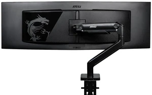 MSI MAG MT201 - Premium Heavy Duty Single Monitor Stand Arm, Supports 17-49" Screens and 44 lbs, VESA Compatible, Adjustable Spring Assisted Mount, Clamp & Grommet, Quick Release Plate - Black