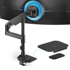 Ares Wing Heavy Duty Monitor Arm & Steel Monitor Mount Reinforcement Plate for 17-49'' and 44 Lbs Ultrawide Screen Ares Wing Heavy Duty Monitor Arm & Steel Monitor Mount Reinforcement Plate for 17-49'' and 44 Lbs Ultrawide Screen