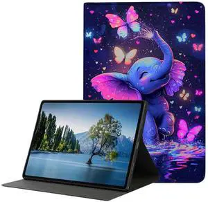 DHEEBFWE for iPad 5th/6th Gen,iPad Air 1/2 iPad 9.7 Inch Case,PU Leather Cover with Auto Wake/Sleep,and Adjustable Viewing Angles.Blue Elephant Butterfly DHEEBFWE for iPad 5th/6th Gen,iPad Air 1/2 iPad 9.7 Inch Case,PU Leather Cover with Auto Wake/Sleep,and Adjustable Viewing Angles.Blue Elephant Butterfly