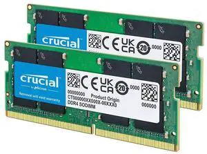 Crucial 32GB DDR4 RAM Kit (2x16GB), 3200MHz (PC4-25600) CL22 Laptop Memory, SODIMM 260-Pin, Downclockable to 2933/2666MHz, Compatible with 13th Gen Intel Core and AMD Ryzen 7000 - CT2K16G4SFRA32 Crucial 32GB DDR4 RAM Kit (2x16GB), 3200MHz (PC4-25600) CL22 Laptop Memory, SODIMM 260-Pin, Downclockable to 2933/2666MHz, Compatible with 13th Gen Intel Core and AMD Ryzen 7000 - CT2K16G4SFRA32