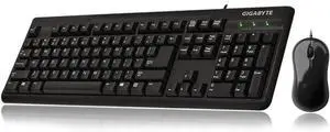 Gigabyte Keyboard and Mouse Combo Set (GK-KM3100). Black Color. Wired. 10 Key Keyboard and Mouse. Gigabyte Keyboard and Mouse Combo Set (GK-KM3100). Black Color. Wired. 10 Key Keyboard and Mouse.