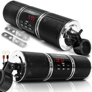GoHawk Motorcycle Speakers Bluetooth, Waterproof Motorcycle Audio System Built-in Amplifier, FM Radio, AUX Input, USB - Universal Fit for 7/8" to 1.25" Handlebar GoHawk Motorcycle Speakers Bluetooth, Waterproof Motorcycle Audio System Built-in Amplifier, FM Radio, AUX Input, USB - Universal Fit for 7/8" to 1.25" Handlebar