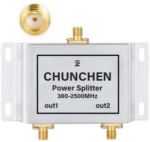 CHUNCHEN 2 Way SMA Female Connector Power Splitter 50 Ohm Signal Splitter 380MHz-2500MHz Cable Signal Splitter 1 Input 2 Output for Antenna Cable CHUNCHEN 2 Way SMA Female Connector Power Splitter 50 Ohm Signal Splitter 380MHz-2500MHz Cable Signal Splitter 1 Input 2 Output for Antenna Cable