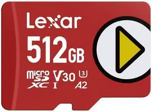 Lexar 512GB PLAY micro SD Card, UHS-I, C10, U3, V30, A2, Full HD, 4K, Up to 205/140 MB/s microSDXC Memory Card, Expanded Storage for Nintendo-Switch 1, Gaming, Smartphones, Tablets (LMSPLAY512G-BNSNU) Lexar 512GB PLAY micro SD Card, UHS-I, C10, U3, V30, A2, Full HD, 4K, Up to 205/140 MB/s microSDXC Memory Card, Expanded Storage for Nintendo-Switch 1, Gaming, Smartphones, Tablets (LMSPLAY512G-BNSNU)