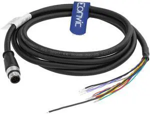 Eonvic M12 12 Pin A Code Male to Flying Leads CCB-PWRIO High Flex Shielded Cable for Cognex Camera in Sight 2000 Series Visual Sensors in Sight 2000 7000 8000 Zebra FXR90 Reader Eonvic M12 12 Pin A Code Male to Flying Leads CCB-PWRIO High Flex Shielded Cable for Cognex Camera in Sight 2000 Series Visual Sensors in Sight 2000 7000 8000 Zebra FXR90 Reader