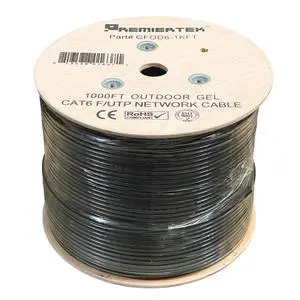 Premiertek 1000ft CAT6 Gel Filled Shielded FTP Outdoor Direct Burial Network LAN Cable (Black) Premiertek 1000ft CAT6 Gel Filled Shielded FTP Outdoor Direct Burial Network LAN Cable (Black)