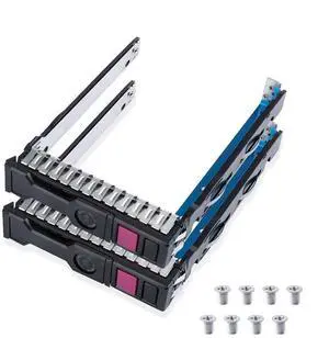 2pcs Pack 2.5" inch SFF SAS NVMe Hard Drive 727695-001A Tray Caddy Compatible with HP G10 DL360 DL380 Server HDD Chips Screws 2pcs Pack 2.5" inch SFF SAS NVMe Hard Drive 727695-001A Tray Caddy Compatible with HP G10 DL360 DL380 Server HDD Chips Screws