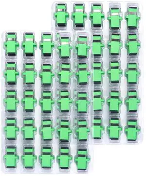 Xunsomten - 100 pcs SC to SC Fiber Optical Coupler SC-SC APC Singlemode (SM) Simplex Fiber Optic Adapter SC Female to SC Female Simplex Single Mode Network Internet Connector Adapter Xunsomten - 100 pcs SC to SC Fiber Optical Coupler SC-SC APC Singlemode (SM) Simplex Fiber Optic Adapter SC Female to SC Female Simplex Single Mode Network Internet Connector Adapter
