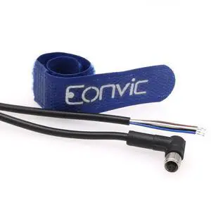 Eonvic Industrial M5 A-Code Right Angle 4 Pin Female Connector to Open End Moulded IP67 Waterproof Aviation Industrial Sensor Connection Cable 2M Eonvic Industrial M5 A-Code Right Angle 4 Pin Female Connector to Open End Moulded IP67 Waterproof Aviation Industrial Sensor Connection Cable 2M