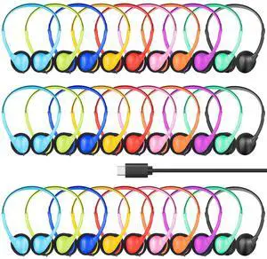 MENGLALA USB Type C Headphones Bulk for Classroom School Kids 30 Pack,On-Ear USB C Wired Headphones for School Student Childre Compatible with Pad Smartphones Tablet Chromebooks Mixed Colors MENGLALA USB Type C Headphones Bulk for Classroom School Kids 30 Pack,On-Ear USB C Wired Headphones for School Student Childre Compatible with Pad Smartphones Tablet Chromebooks Mixed Colors