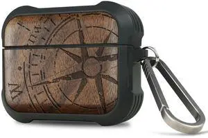 Carveit Wooden Case for AirPods Pro 3 Case (2025), Wood Artisan Engraved & TPU Shockproof Cover, Titanium Quick Released Clasp, Wireless Chargers Compatible (The Incomplete Compass) W Carveit Wooden Case for AirPods Pro 3 Case (2025), Wood Artisan Engraved & TPU Shockproof Cover, Titanium Quick Released Clasp, Wireless Chargers Compatible (The Incomplete Compass) W